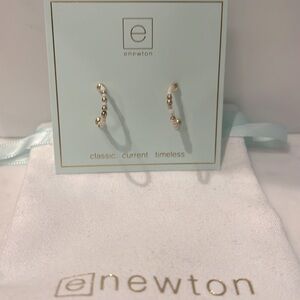 NWT enewton white and gold hoop earrings.